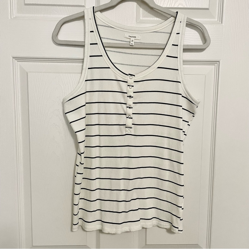 🖤Maurices Ribbed Button Up Tank Top XL